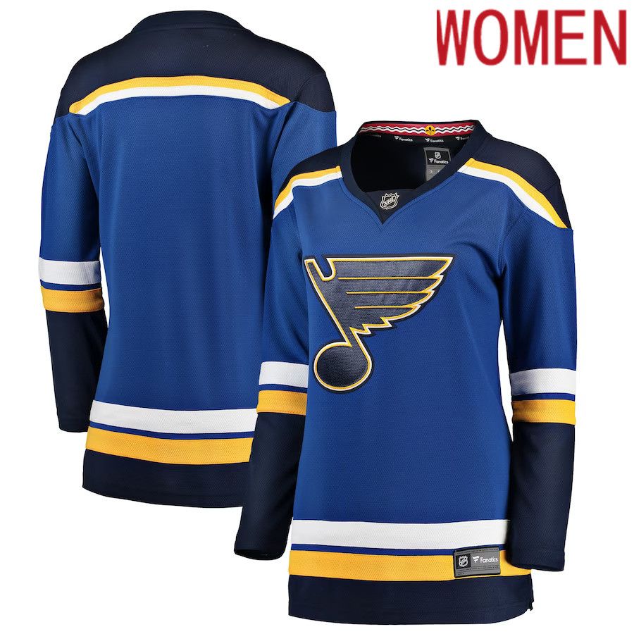 Women St. Louis Blues Fanatics Branded Blue Breakaway Home NHL Jersey->customized nhl jersey->Custom Jersey